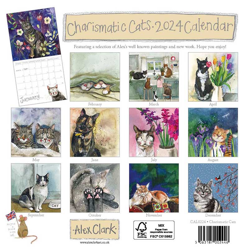 Alex Clark Charismatic Cats Calendar 2024 – Sam Turner & Sons