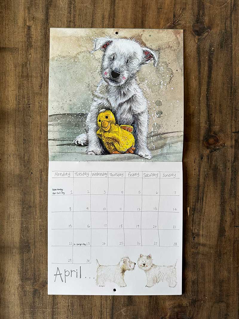 Alex Clark Delightful Dogs Calendar 2024 Sam Turner & Sons