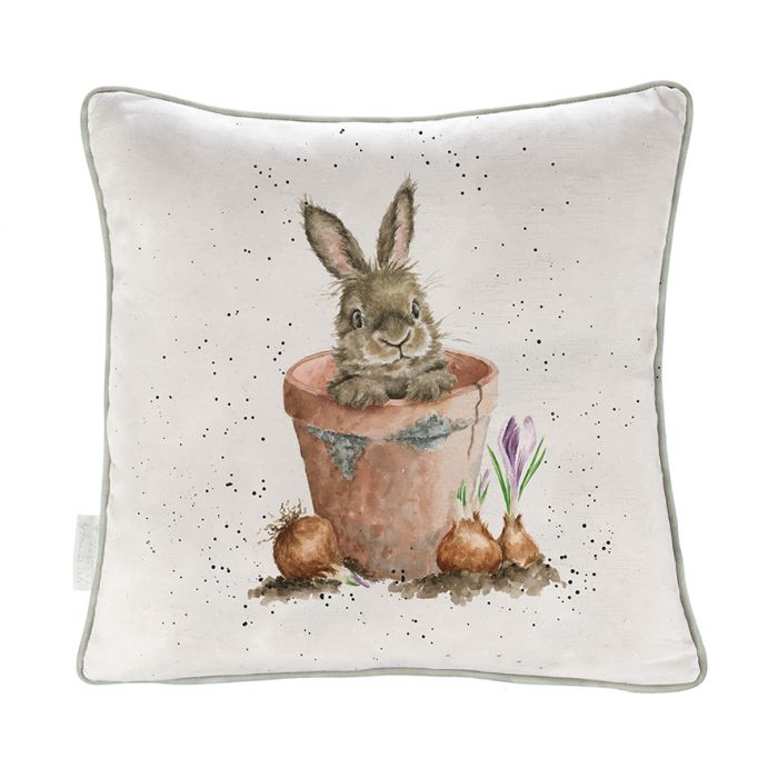 Wrendale The Flower Pot Rabbit Cushion