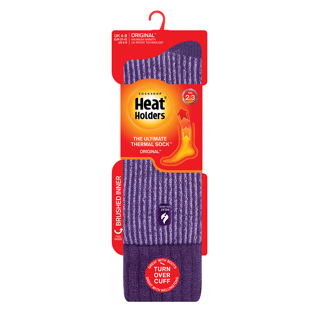 Heat Holders Begonia Pin Striped Boot Socks