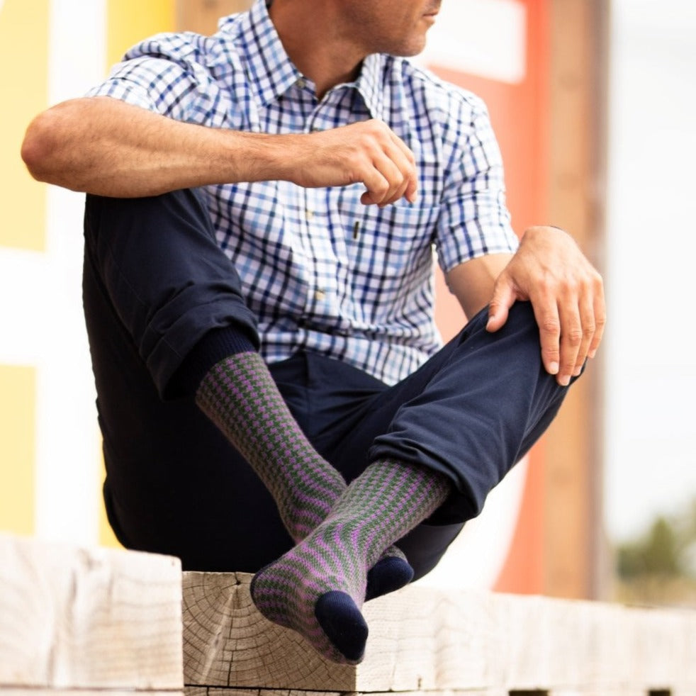 House of Cheviot Houndstooth Casual Socks