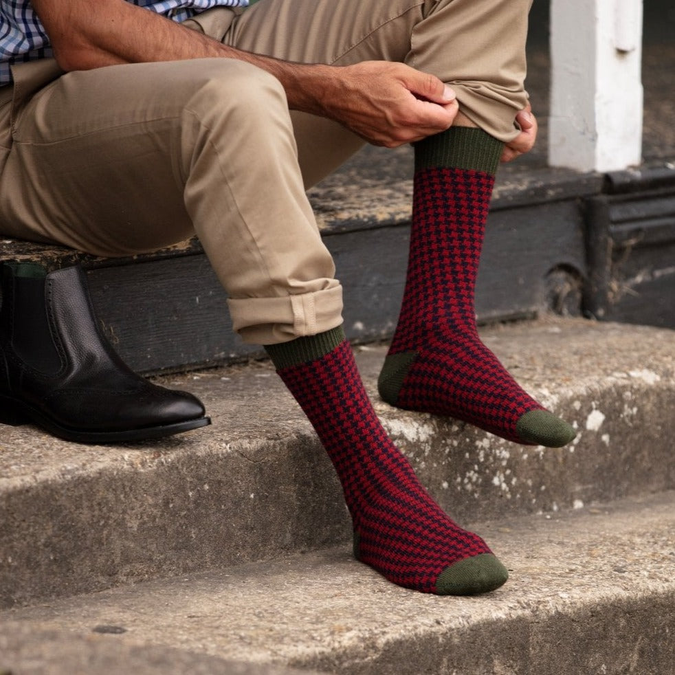 House of Cheviot Houndstooth Casual Socks