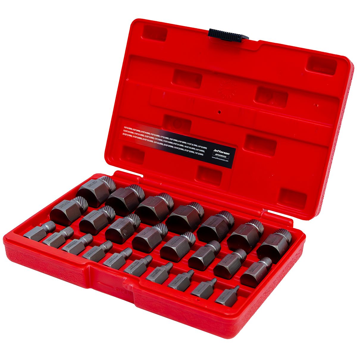 Jefferson 25 Piece Multi Spline Screw Extractor Set