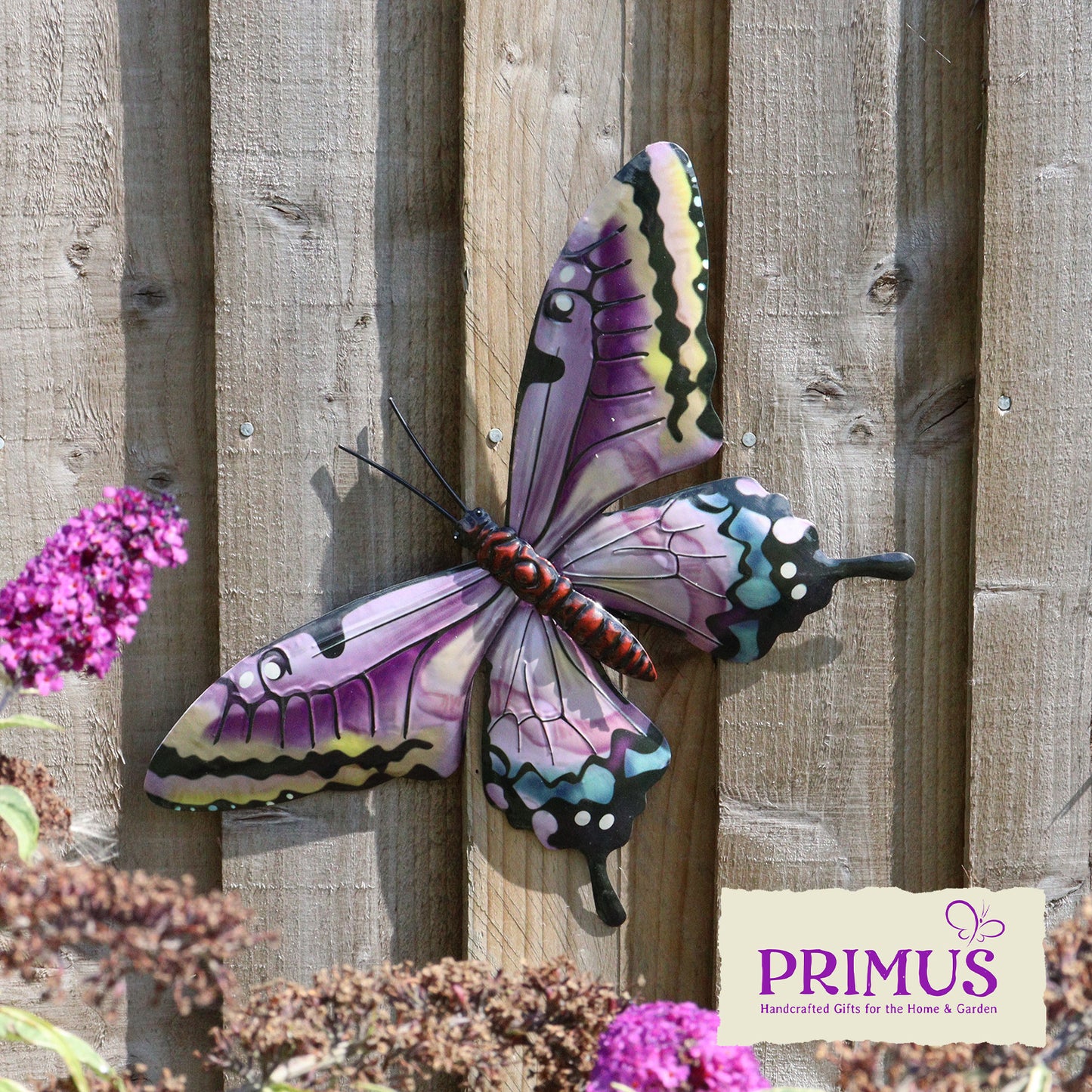 Primus Medium Metal Pink Butterfly Wall Art