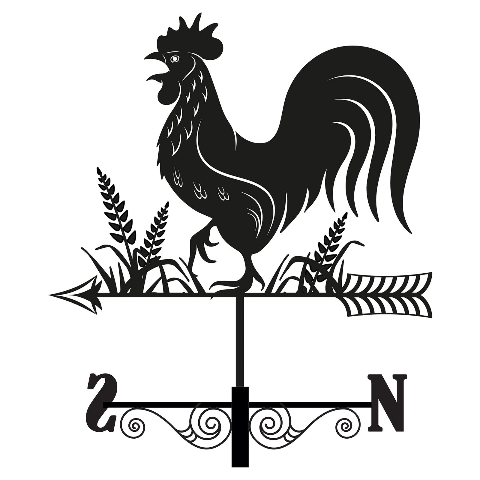 Primus Weathervanes Metal Cockerel Silhouette 34cm