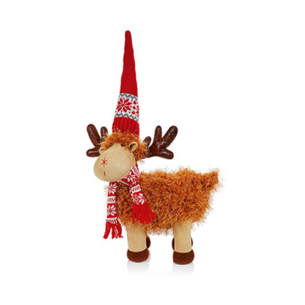 Premier 53cm Fluffy Deer with Red Hat