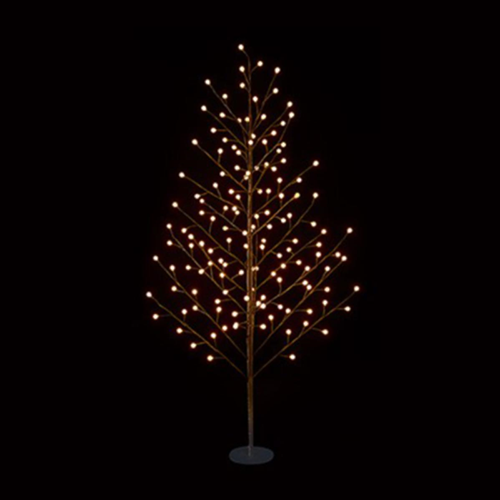 Premier 1.8m Lit Black Berry Tree with 128 Warm White LEDs