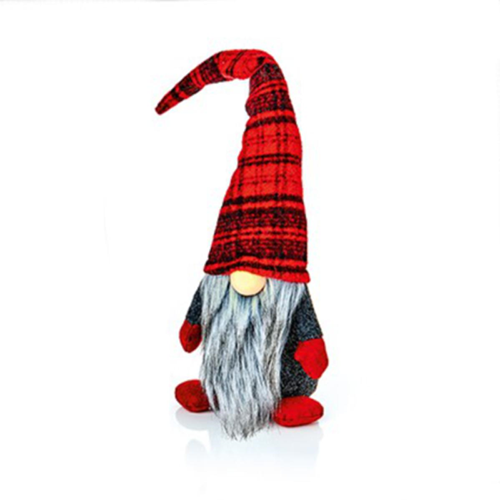 Premier 56cm Lit Grey-Red Standing Gonk with Red Tartan Hat