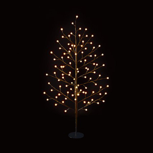 Premier 1.5m Lit Black Berry Tree with 96 Warm White LEDs