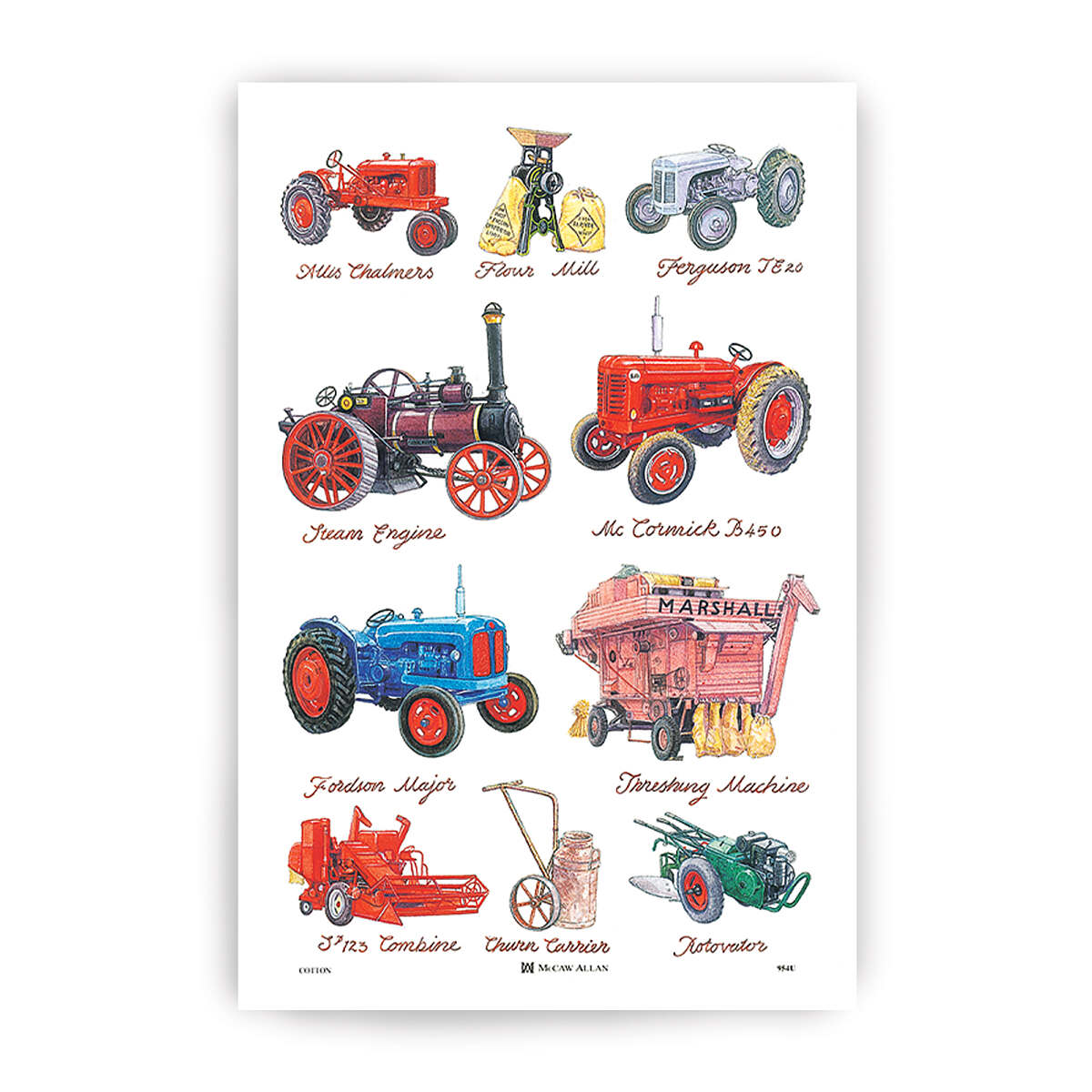 Samuel Lamont Farmyard Machinery Tea Towel