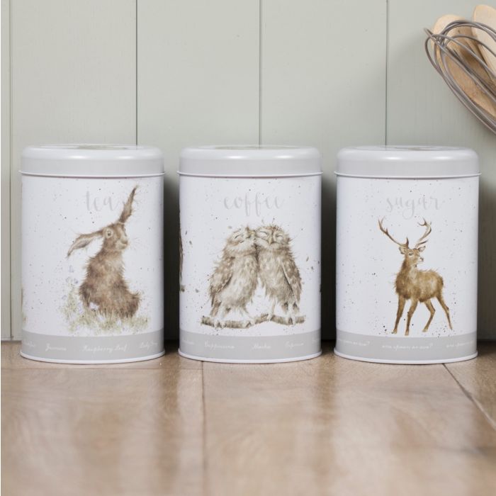 Wrendale Country Animal Grey Tea, Coffee and Sugar Canisters