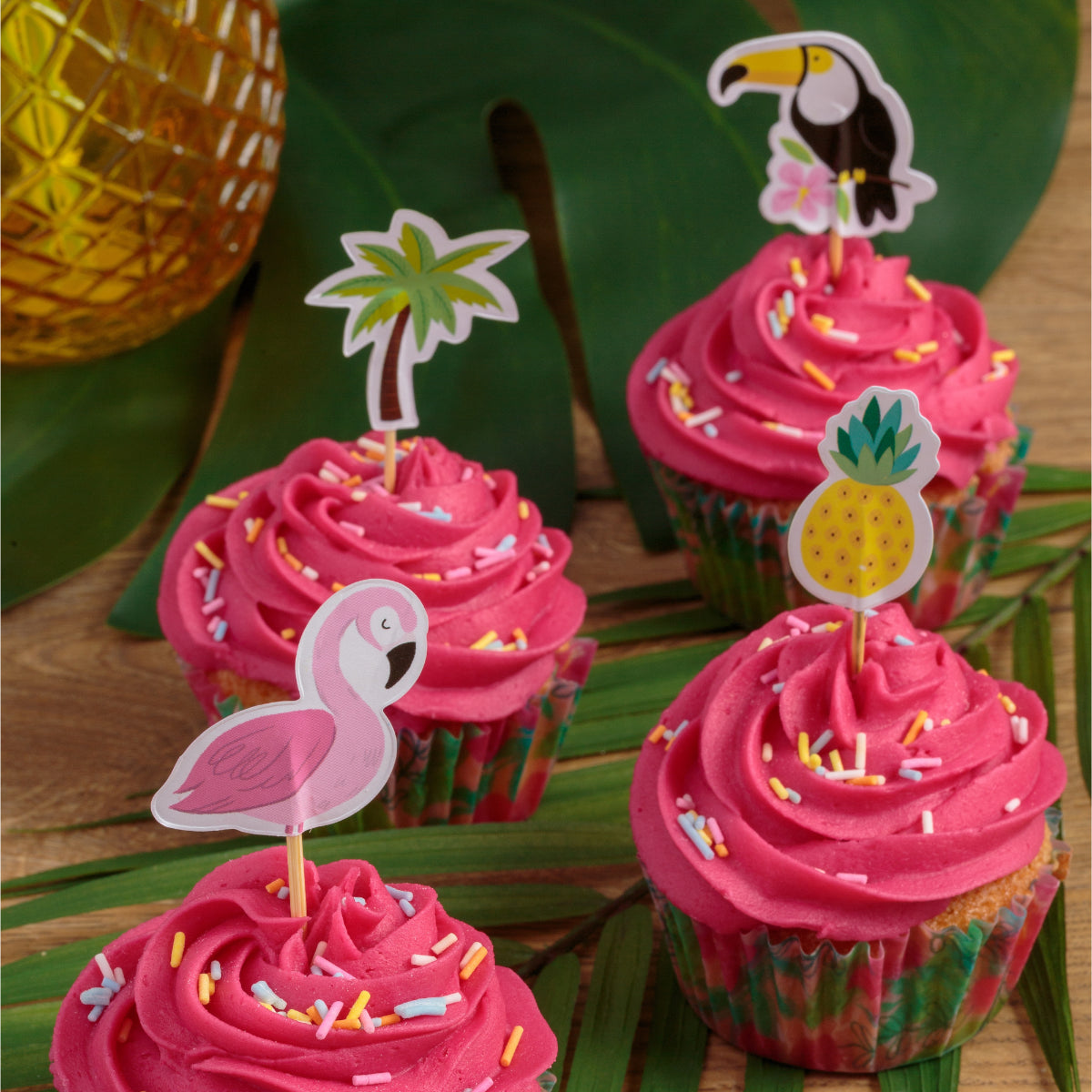 Mason Cash 48 Tropical Cupcake Case and Topper Set