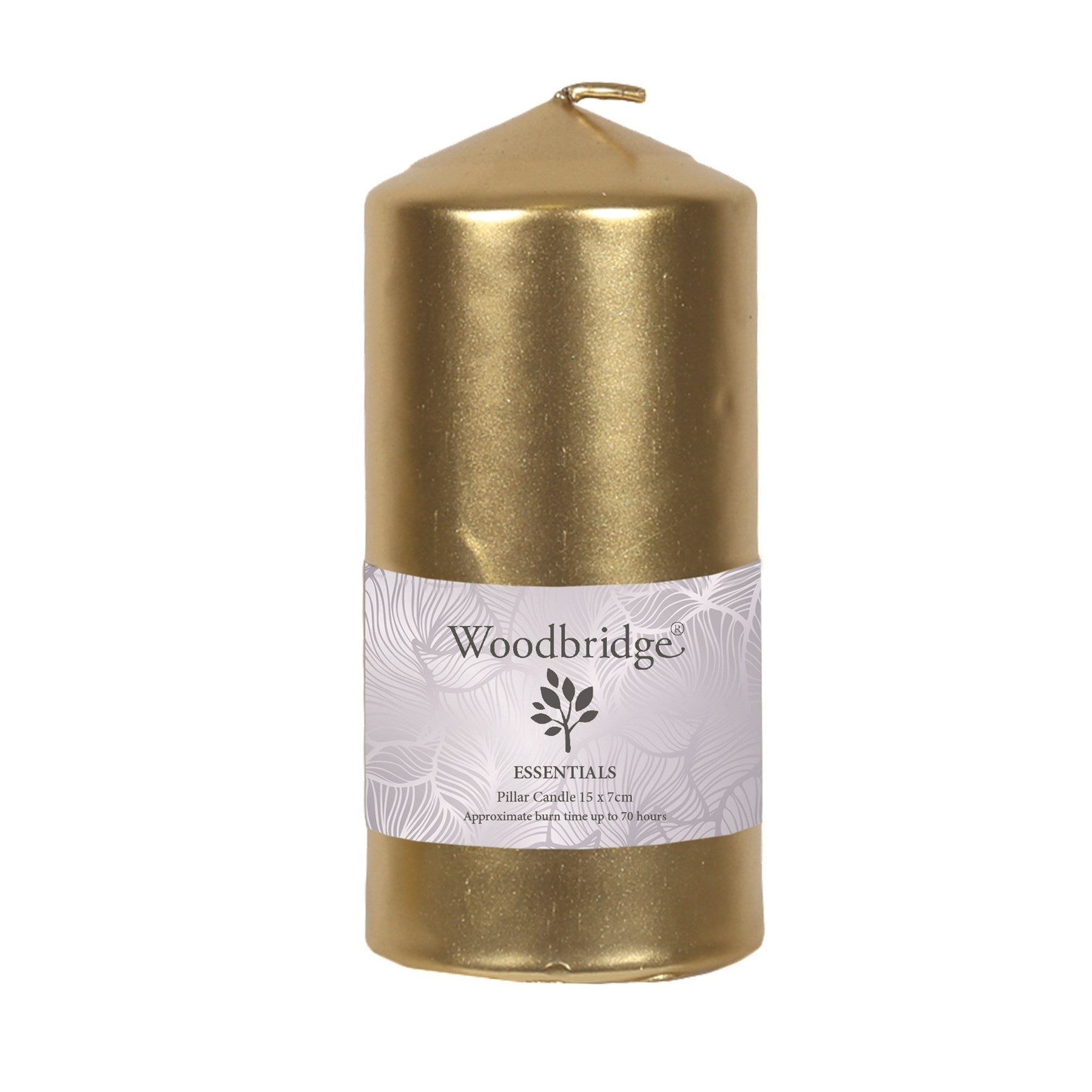 Woodbridge Gold Metallic Unscented Pillar Candle