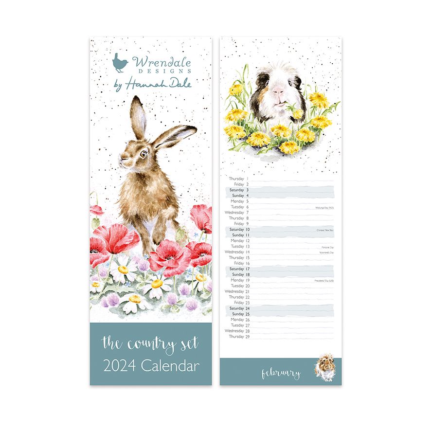 Wrendale The Country Set Slim 2024 Calendar