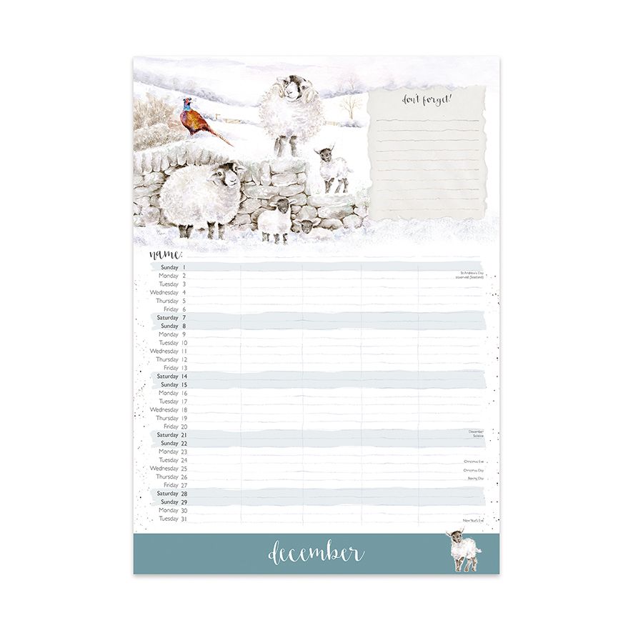 Wrendale The Country Set Family 2024 Calendar