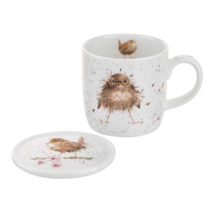 Wrendale 'Flying the Nest' Wren Mug & Coaster Set