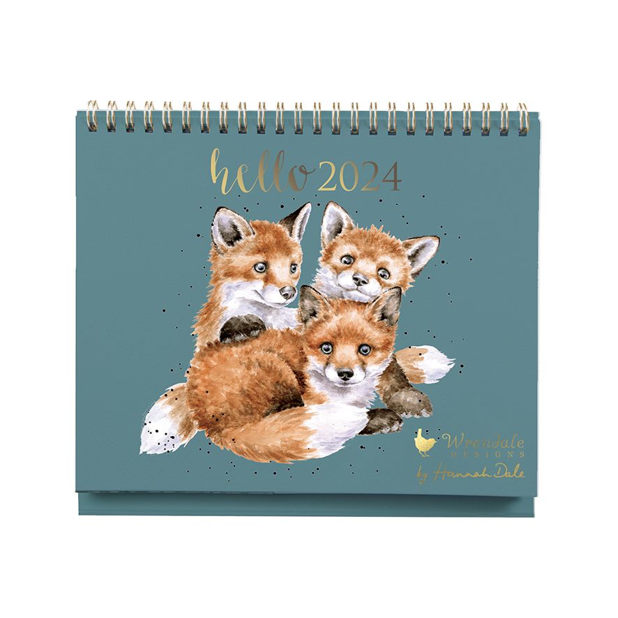 Wrendale 2024 Fox Snug as a Cub Desk Calendar Sam Turner & Sons