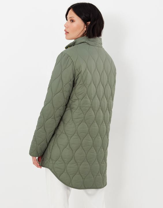 Mid length hot sale quilted coat