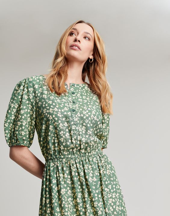 Joules Adele Button Down Tiered Dress