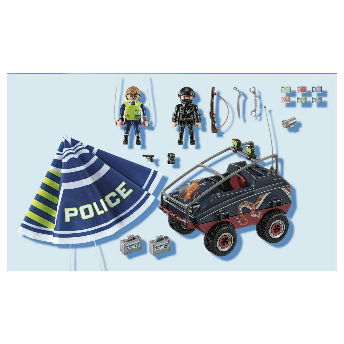 Playmobil City Action Police Parachute with Amphibious Vehicle 70781