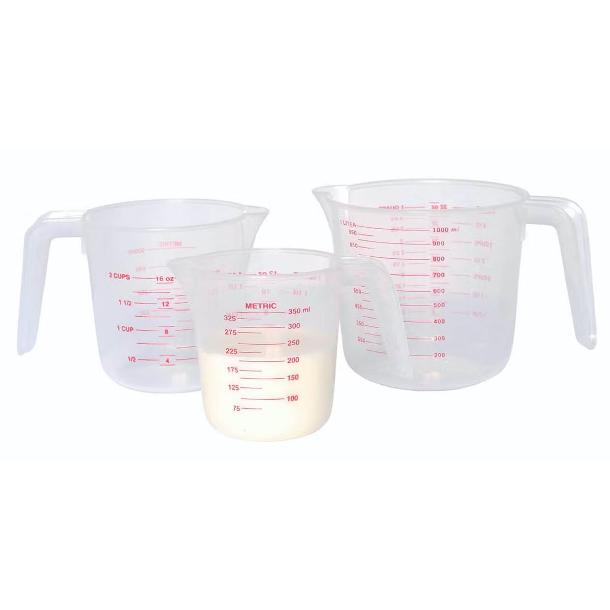 KitchenCraft Set of 3 Plastic Measuring Jugs