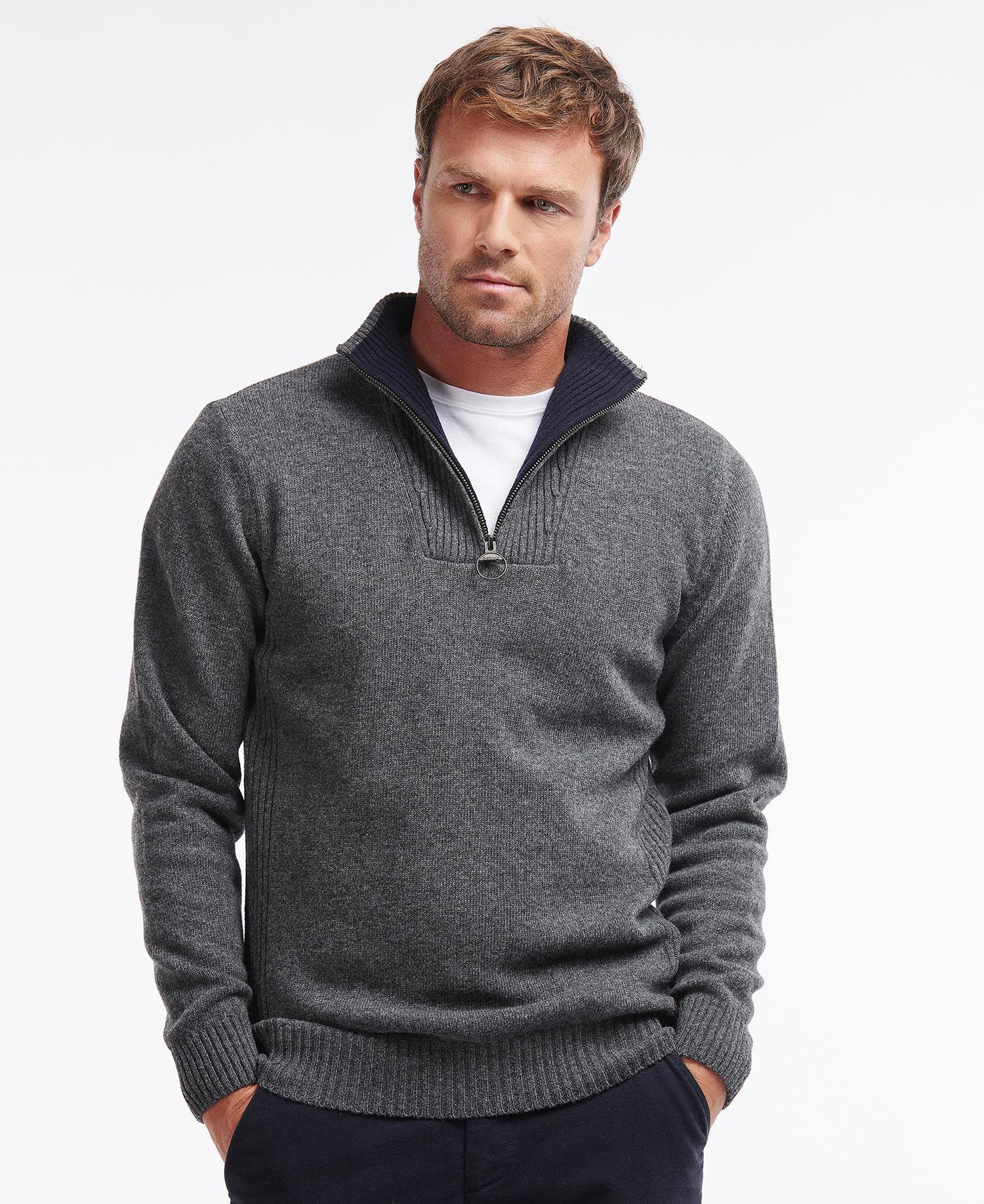 Men's barbour nelson on sale half zip sweater