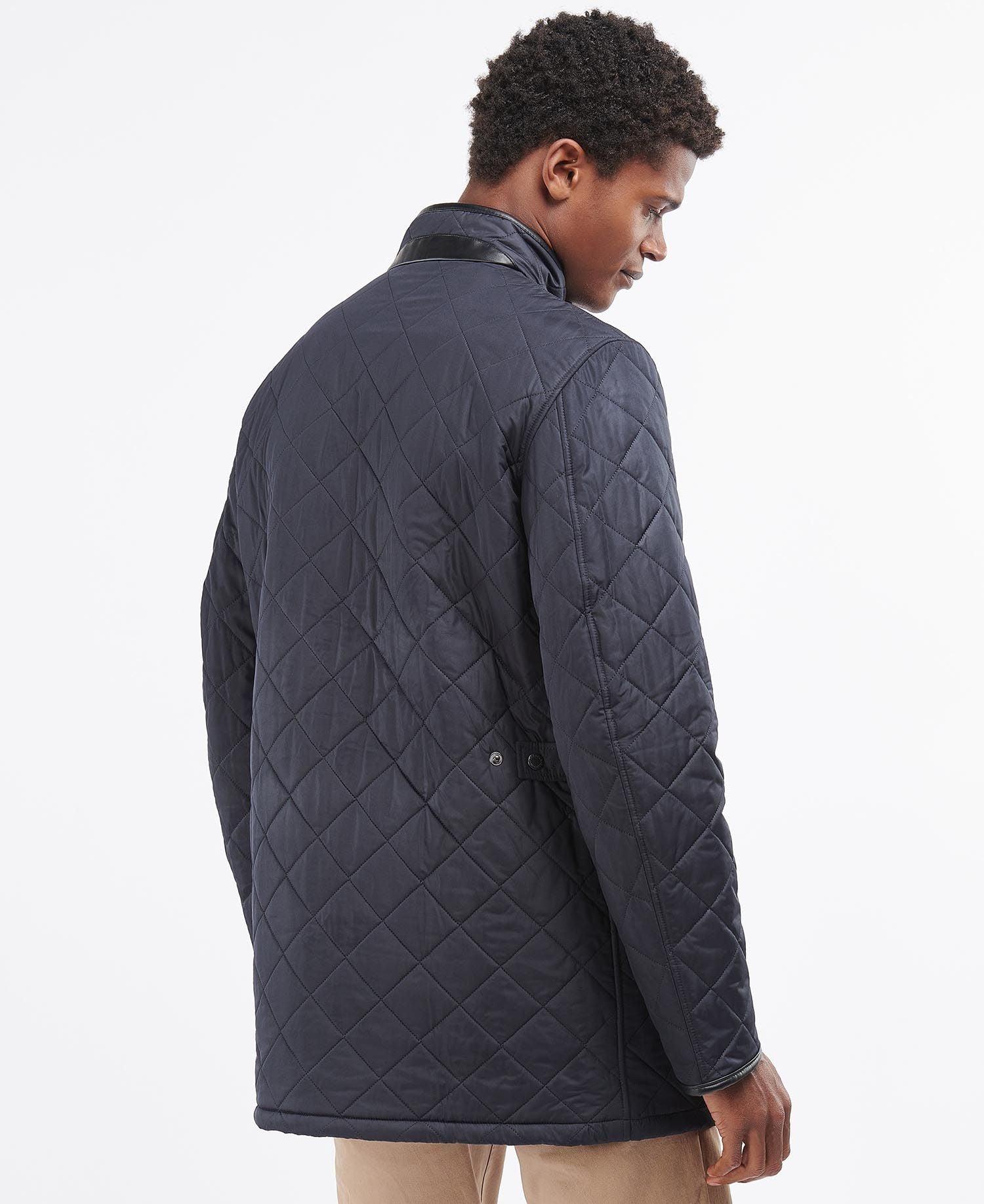 Long quilted hotsell jacket mens