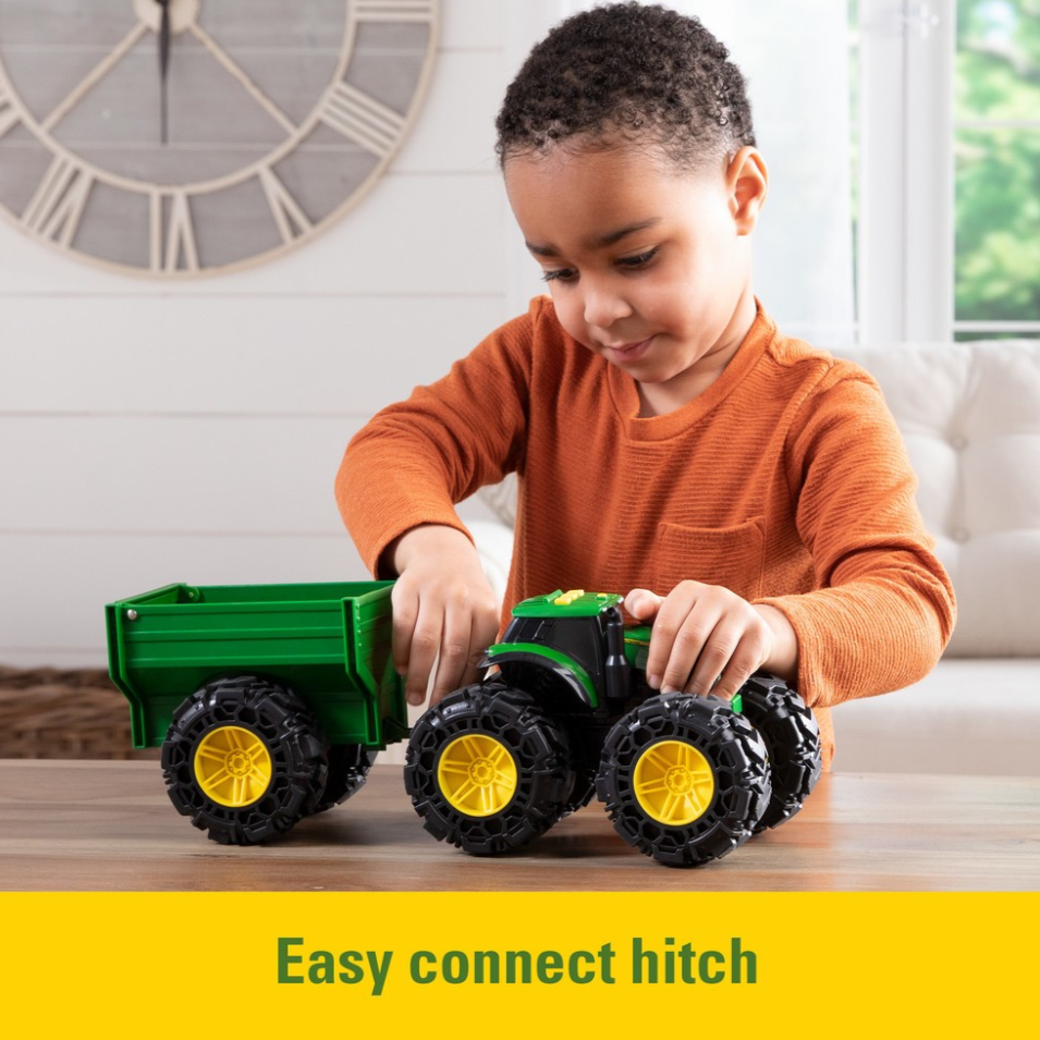 John deere monster treads tractor hot sale with wagon