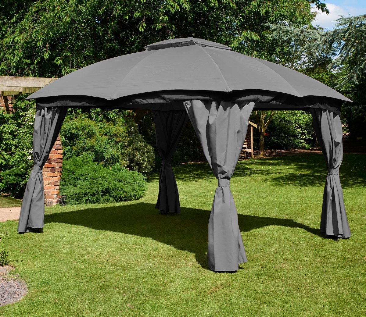 Glendale Rio Metal Grey Gazebo 3m × 3.65m