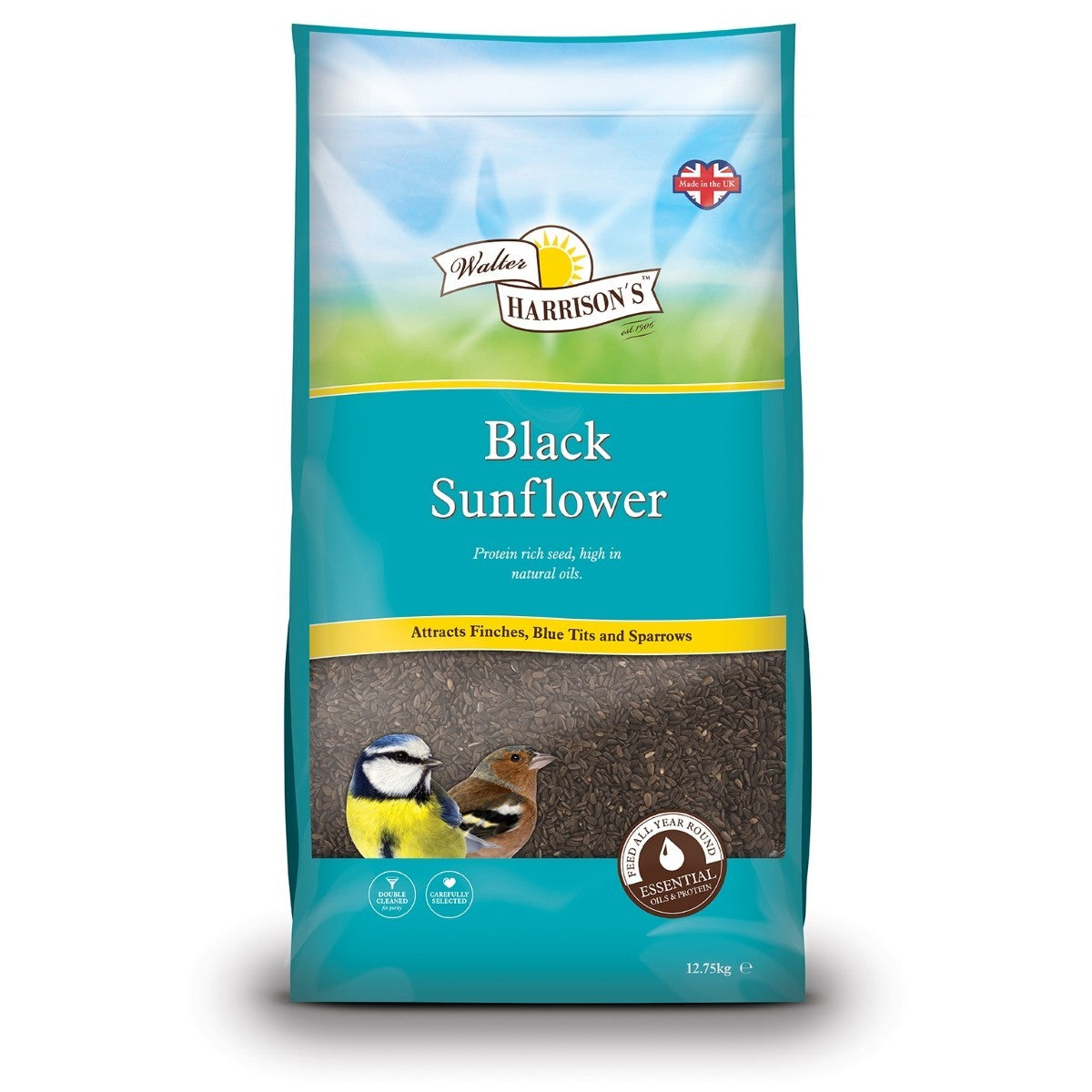 Walter Harrison's Black Sunflower Bird Seed 12.75kg